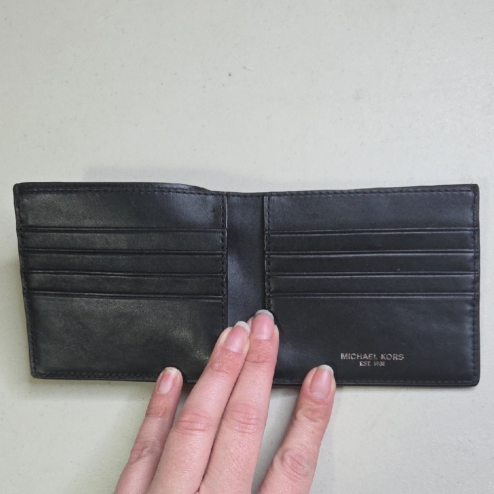 Michael Kors Camouflage Black Leather Wallet - Picture 2 of 5